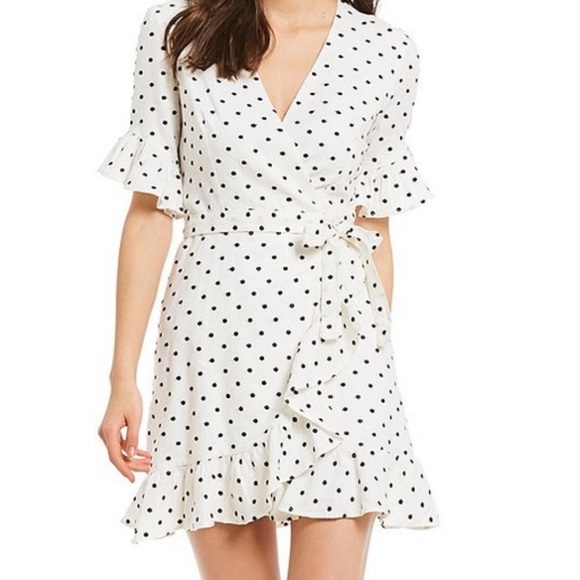 wayf polka dot dress